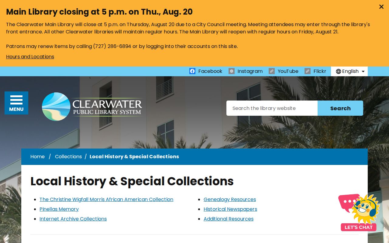 Clearwater Library local history and city directory collection