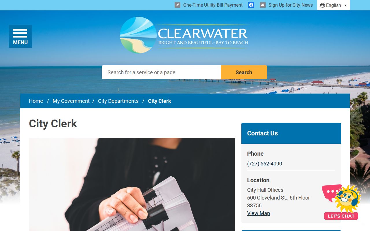 Clearwater City Clerk public records and request center