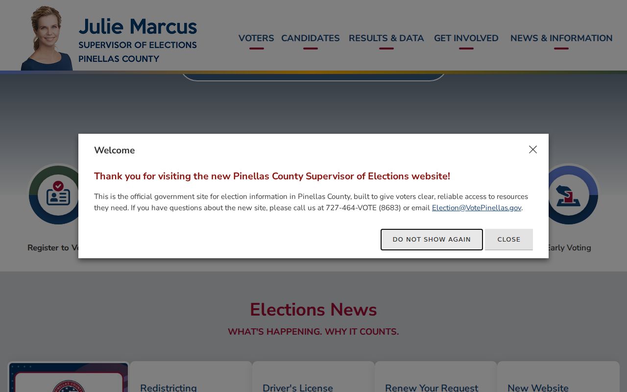 Pinellas elections office source for lawful Clearwater neighbors research