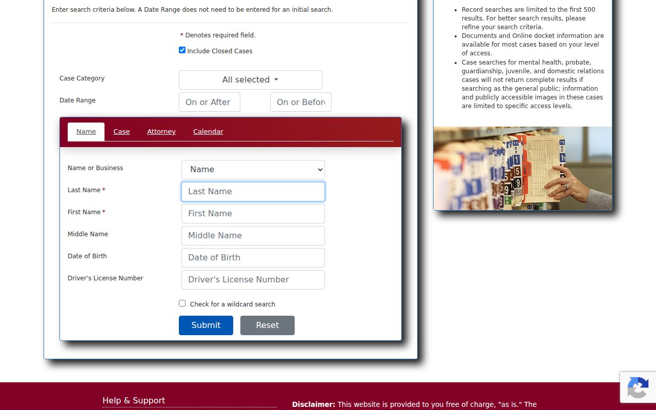 Pinellas Clerk court search used for a Clearwater resident lookup
