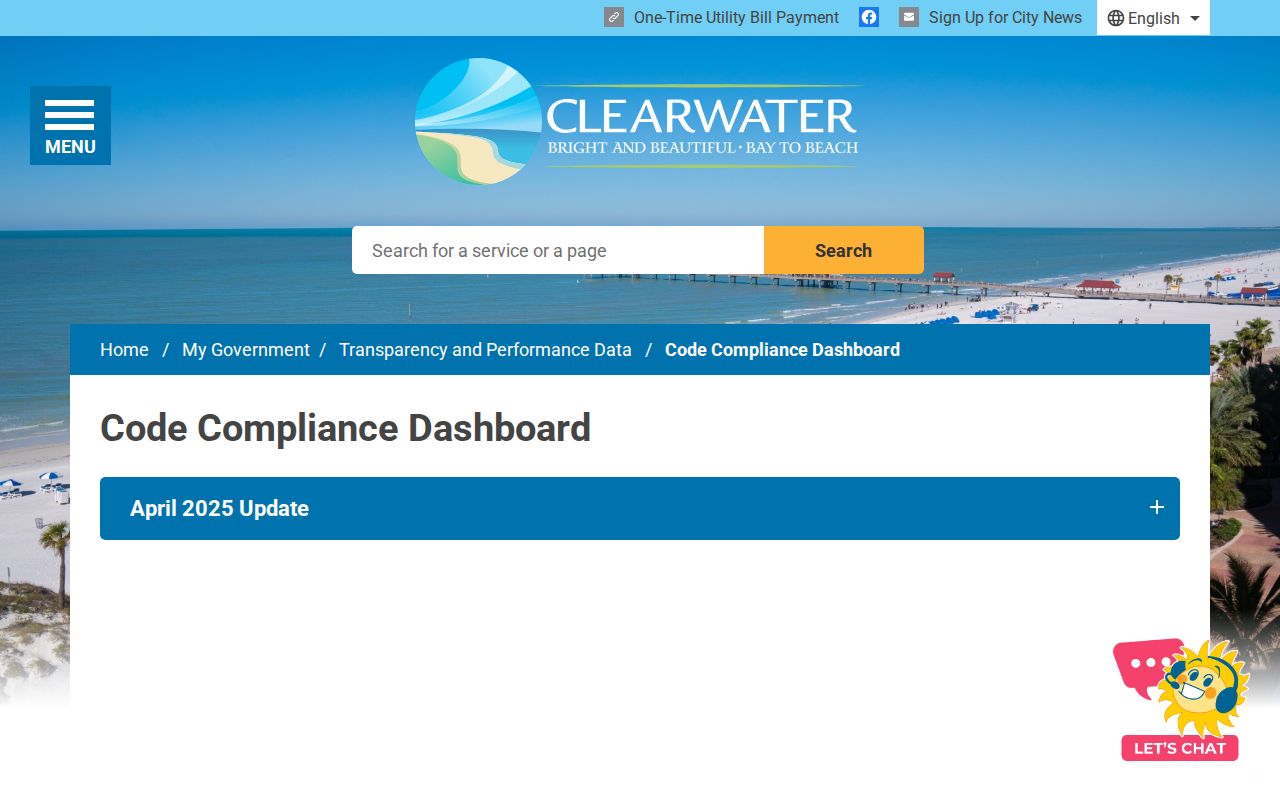 Clearwater address-based code compliance dashboard